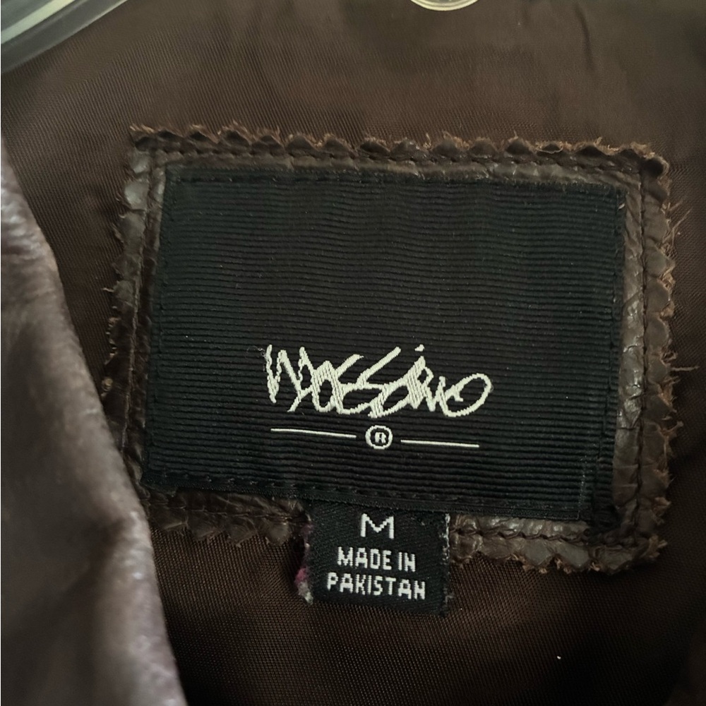 Women’s Brown Genuine Leather Jacket Medium Fitted Hip Length Zip Front Classic - Picture 5 of 7